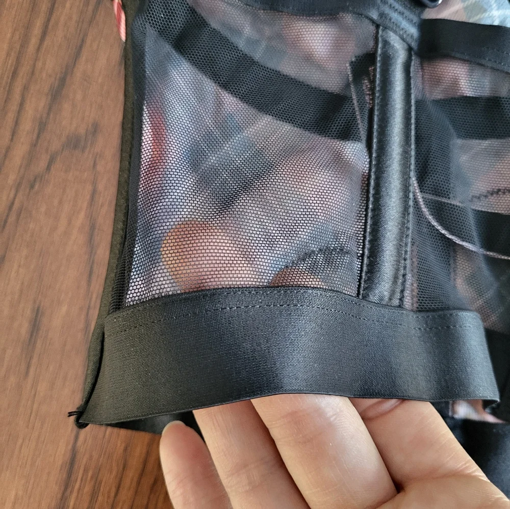VICTORIA'S SECRET Very Sexy Red Black Plaid Sheer Back Bustier Bra Women's Small
